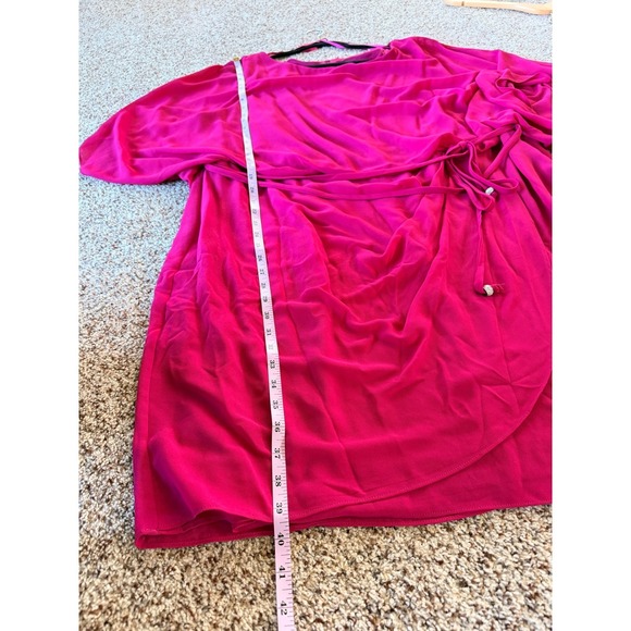 Jessica Howard Woman 24W Pink 40 Day Cocktail Dress Sheer Overlay Ruched - Picture 8 of 12